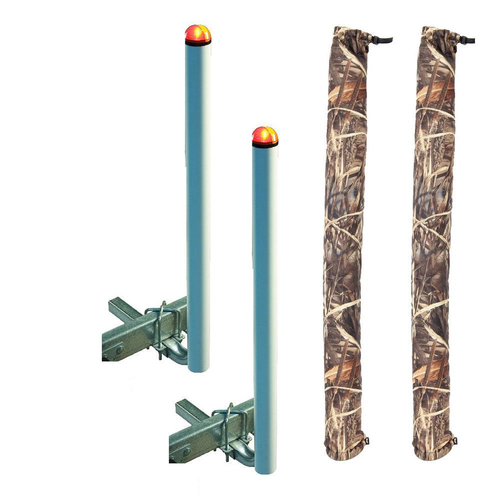 C.E. Smith 60in Post Guide-On with L.E.D. Posts with Camo Wet Lands Post Guide-On Pads | SendIt Sailing