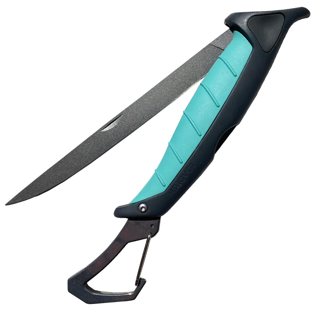 Toadfish Stowaway Folding Fillet Knife with Built-In Carabiner - 7in | SendIt Sailing