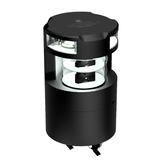 Lopolight 5nm Double Masthead+360 Degree White Black Horizontal Mount | SendIt Sailing