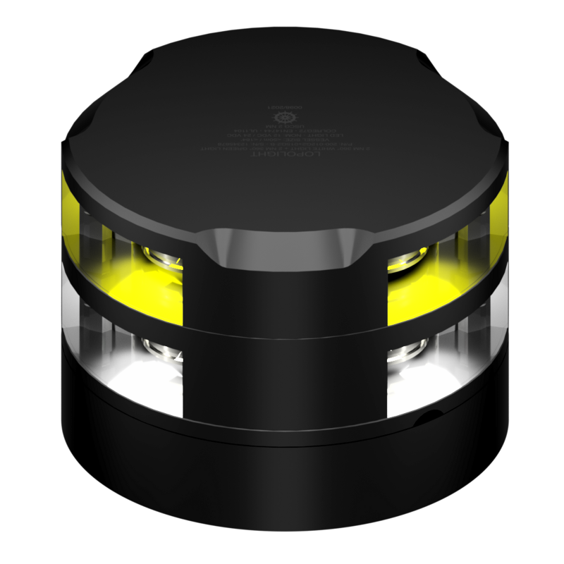 Lopolight 2nm 360 Degree White +2nm 360 Degree Amber Horizontal Mount Black | SendIt Sailing