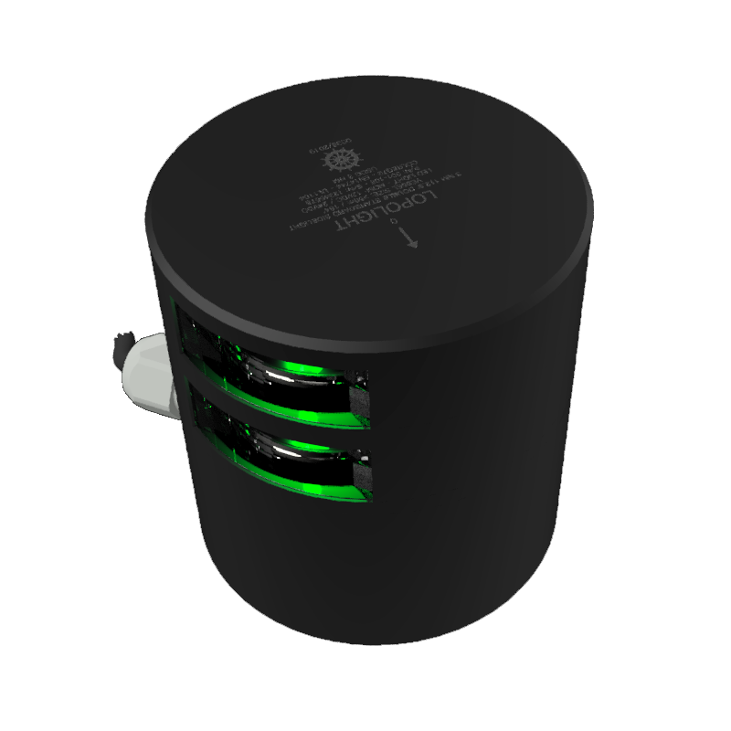 Lopolight 3nm Starboard Black Horizontal Mount Dimmable 2.5m | SendIt Sailing