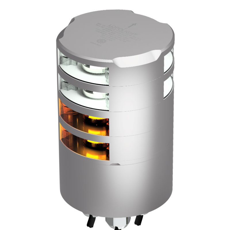Lopolight 3nm Double Towing + Double 360 Degree White Silver | SendIt Sailing