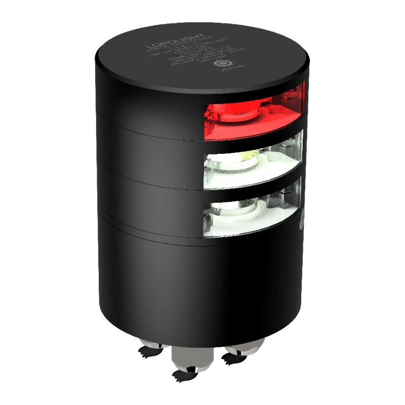 Lopolight 3nm Double Stern+Red Stop Light Black | SendIt Sailing