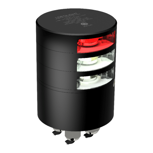 Lopolight 3nm Double Stern+Red Stop Light Black | SendIt Sailing