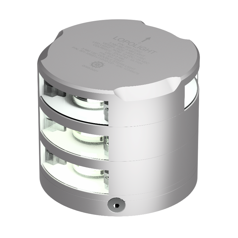 Lopolight 3nm Double Stern + 3nm 360 Degree White Light (Silver) | SendIt Sailing