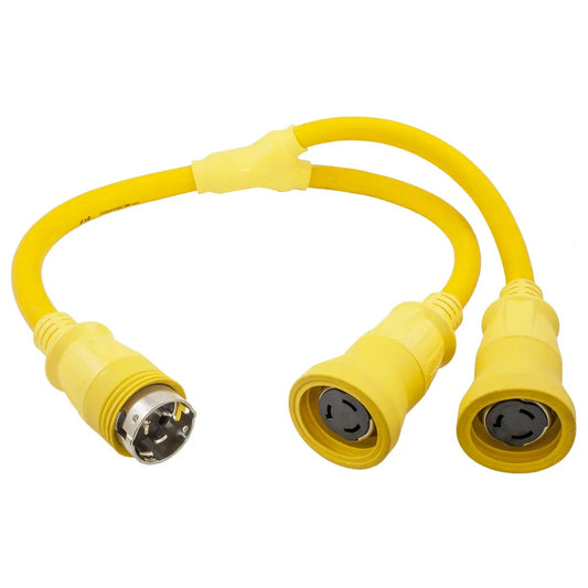 Hubbell HBL64CM55 Y Adapter 2 50A 125V Cords - 50A 250V | SendIt Sailing