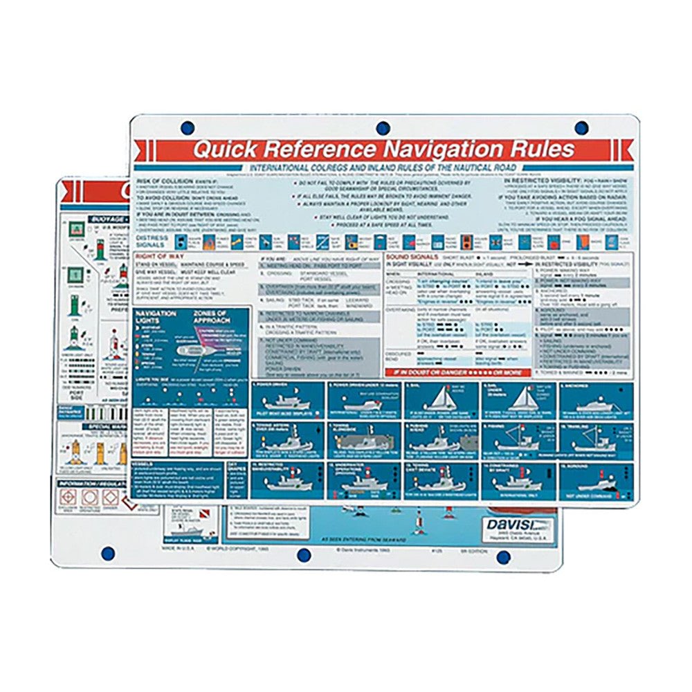 Davis Quick Reference Navigation Rules Card | SendIt Sailing