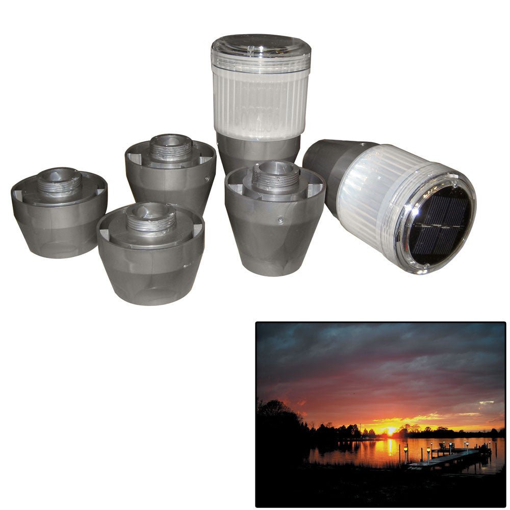 DOCK EDGE POSTLITE SOLAR LED POST LIGHT 2PK | SendIt Sailing