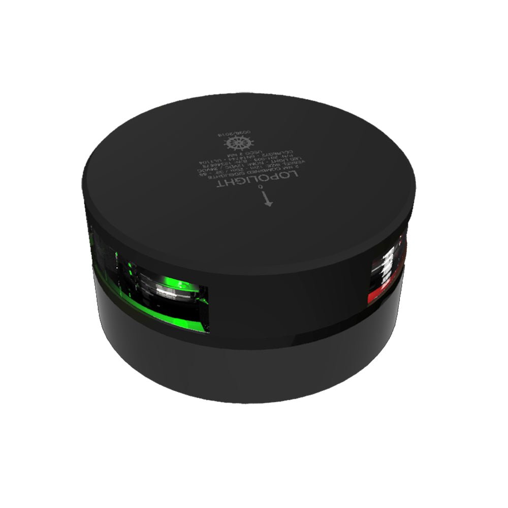 Lopolight 2nm Starboard & Port Sidelight Horizontal Mount Green/Red Black | SendIt Sailing