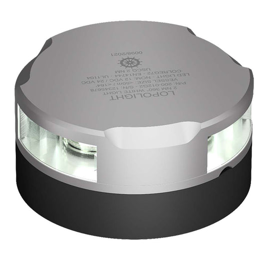 Lopolight 2nm Anchor Light Horizontal Mount White Silver 15m Cable | SendIt Sailing