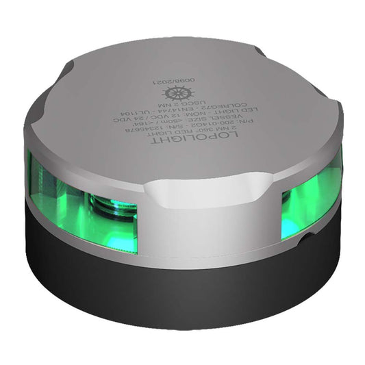 Lopolight 2nm Navigation Light Horizontal Mount Green Silver | SendIt Sailing