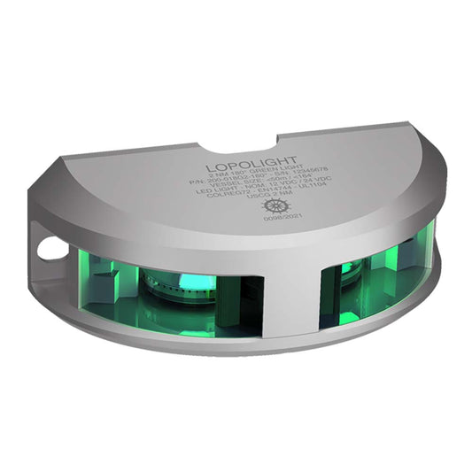 Lopolight 2nm Navigation Light Vertical Mount Green Silver | SendIt Sailing