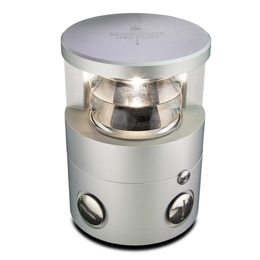 Lopolight 5nm Double Stacked Masthead Light Horizontal Mount White Silver | SendIt Sailing