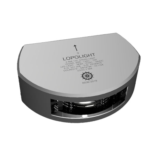 Lopolight 2nm Stern Light Vertical Mount White Silver 6m Cable | SendIt Sailing