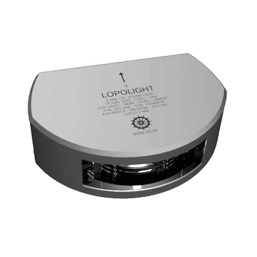 Lopolight 2nm Stern Light with Deck Light Vertical Mount White Silver | SendIt Sailing