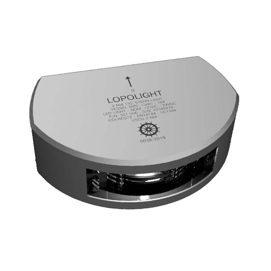 Lopolight 2nm Stern Light with Deck Light Vertical Mount White Silver | SendIt Sailing