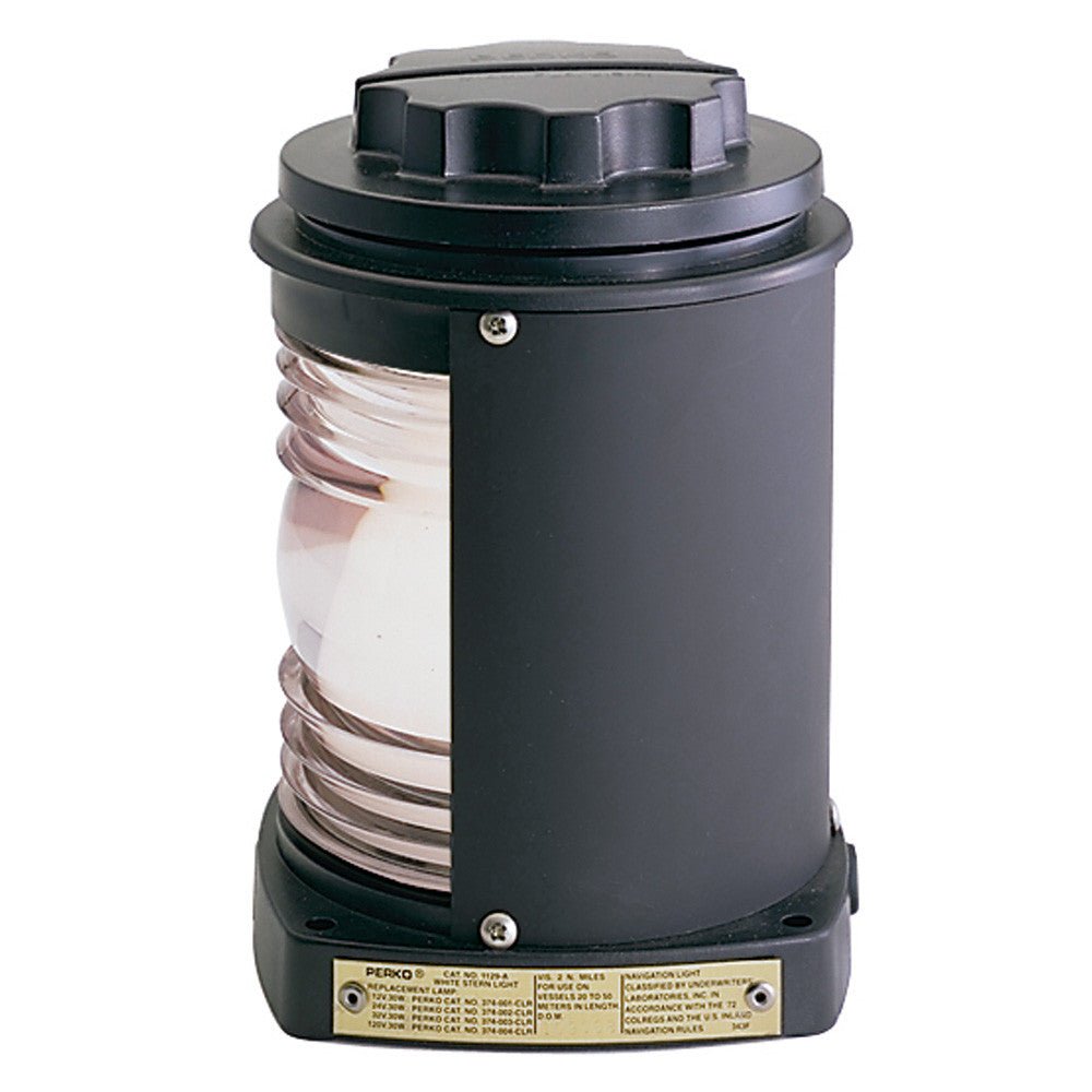 Perko Stern Light - Black Plastic, White light with Gray Tinted Lens | SendIt Sailing