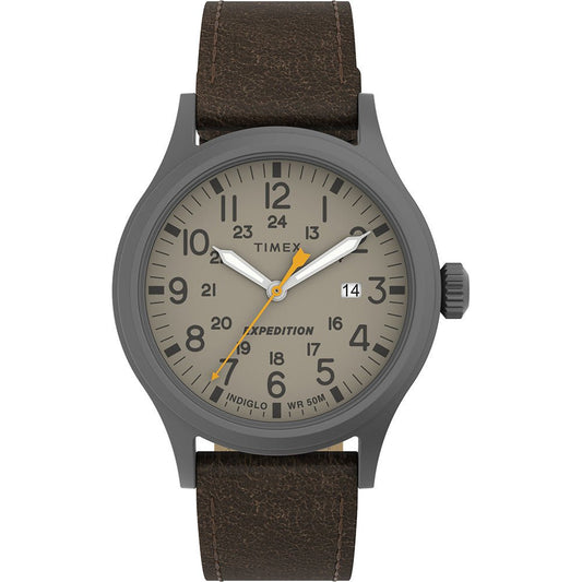 Timex Expedition Scout - Khaki Dial - Brown Leather Strap | SendIt Sailing
